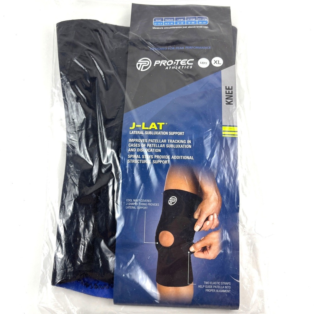 New Pro-Tec J-Lat Knee Support Left XL Black Lateral Subluxation Brace